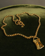 “NINA RICCI” Late 80’s-90’s gold tone openwork pendant necklace
