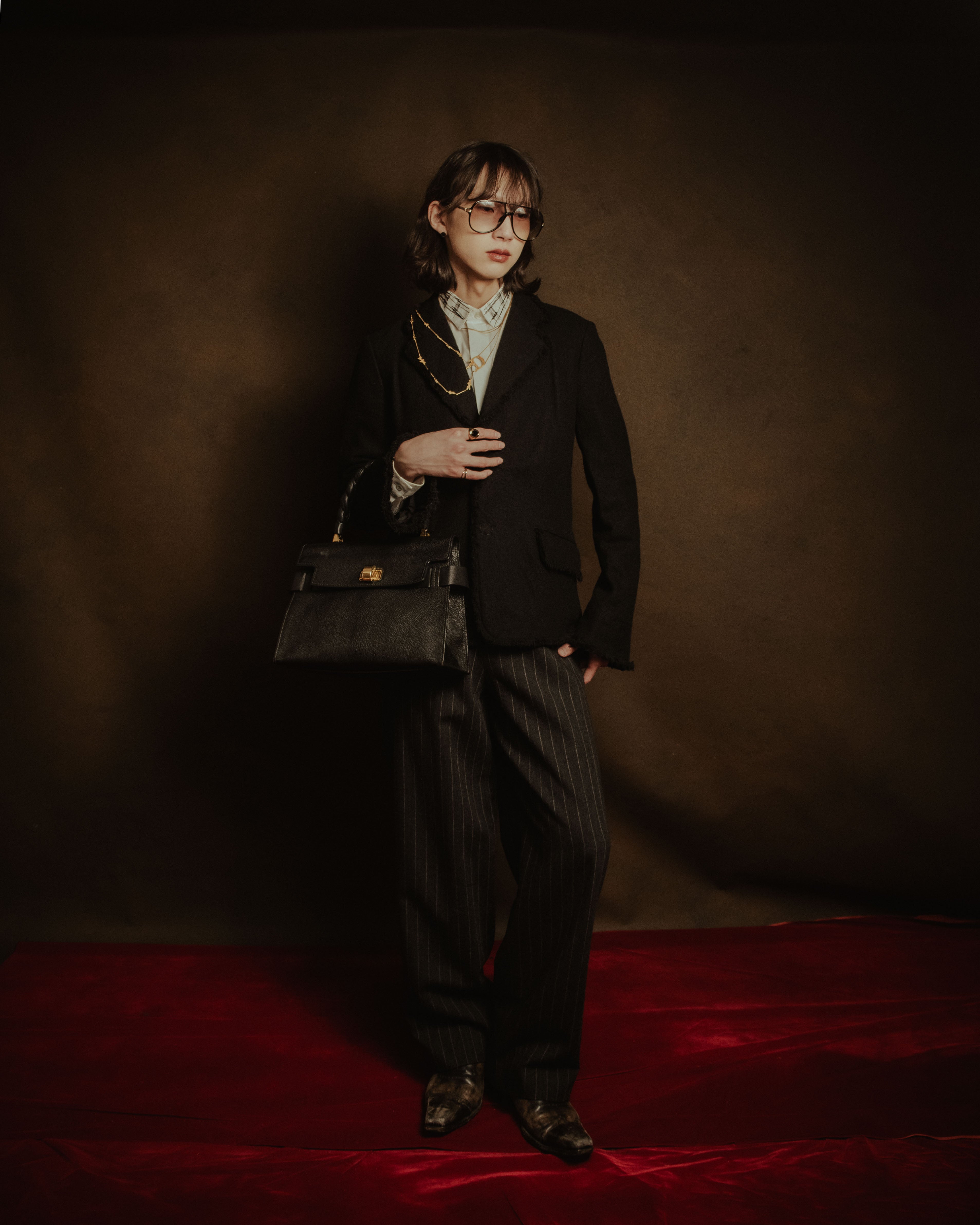 –SPECIAL– "tricot COMME des GARÇONS" 2004AW Fringed cut-off boiled wool tailored jacket