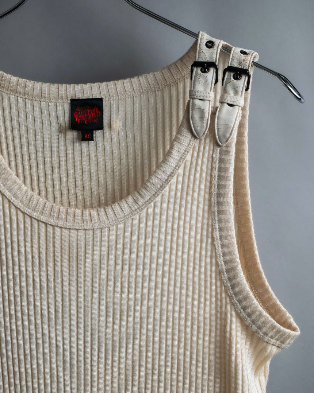 “Jean Paul Gautier” Double belted shoulder designed tank top