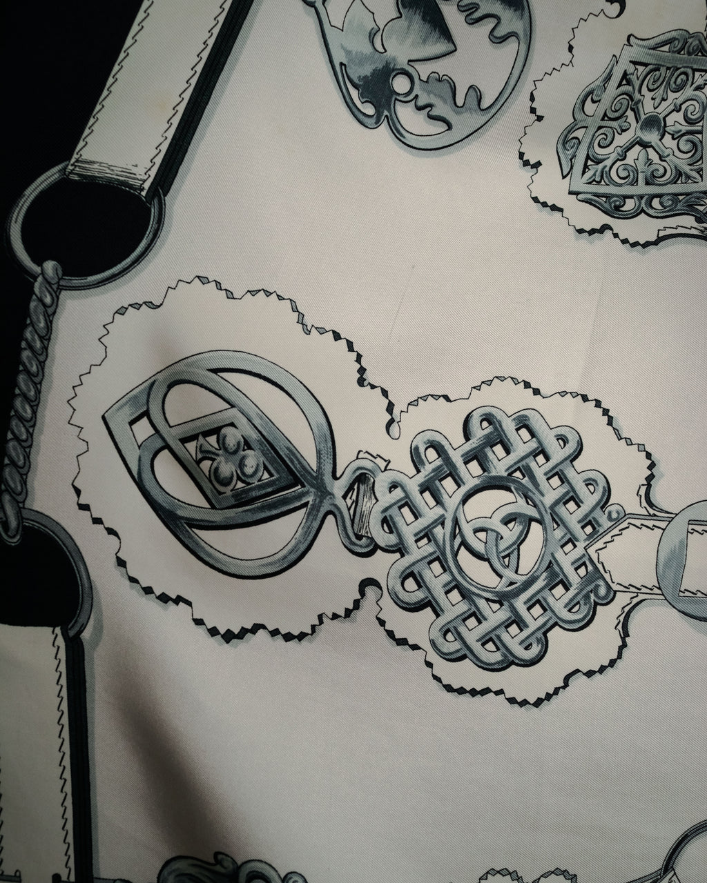 “HERMES” 60’s Cuivreries silk carré scarf