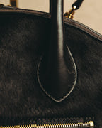 -SPECIAL- “Salvatore Ferragamo“ 90's-00's Gancini pony hair and leather dual-way boston bag