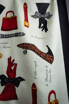 "Christian Dior" Parisian accessory motif silk scarf