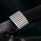 “GUCCI” Striped design sterling silver ring