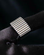 "GUCCI" Striped design sterling silver ring