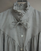 -SPECIAL- “CELINE” 2018’s silk striped ruffle bow blouse