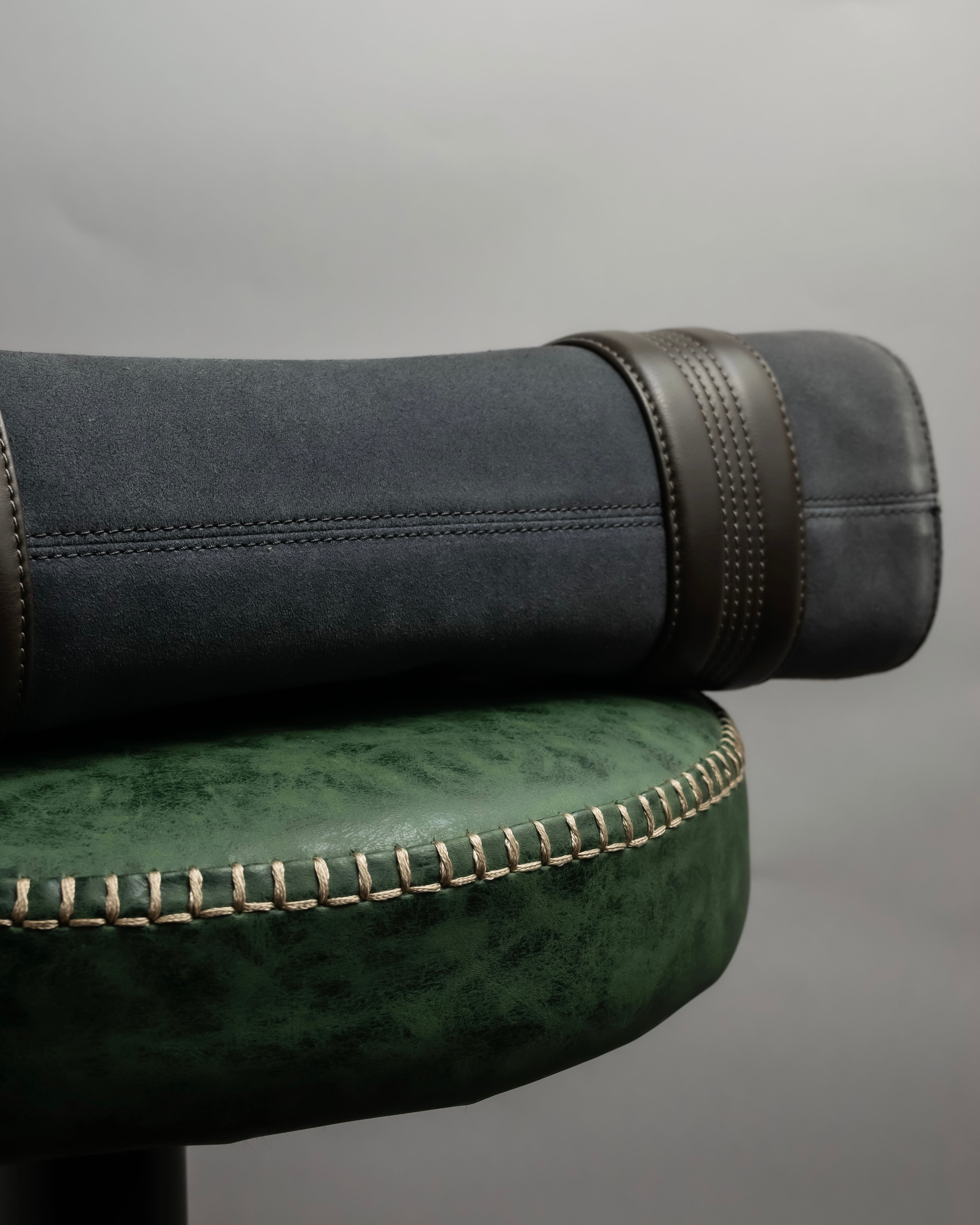 "LOEWE" Harness design logo engraved suede leather hand bag