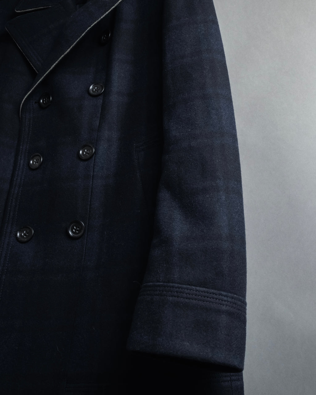 "HUGO BOSS" Double-breasted plaid coat