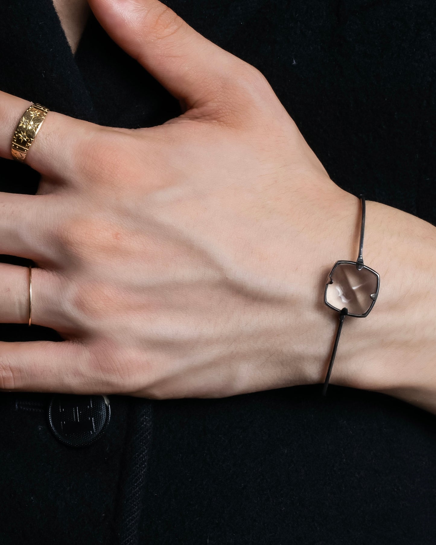 "BOTTEGA VENETA" Mirror top design monotone color bracelet