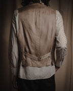 "HERMES" 90’s-00’s minimal plaid tailored vest