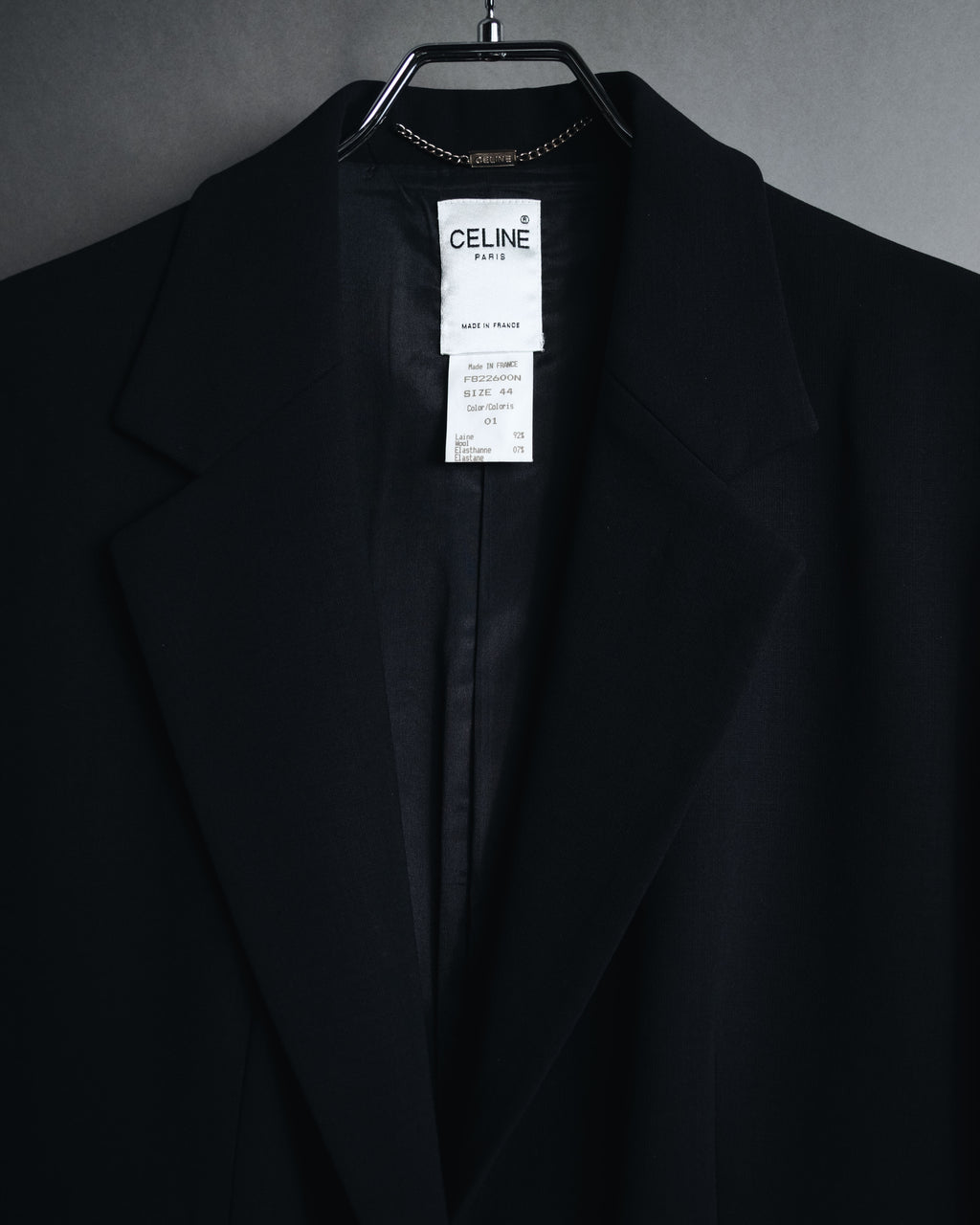 "CELINE" 90’s-00’s Stretch wool single-button blazer