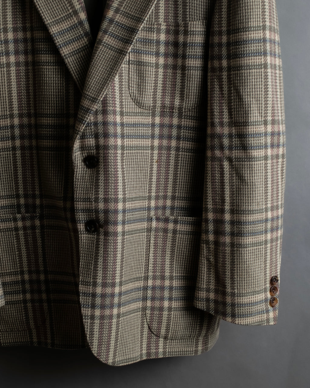 "BURBERRYS" Windowpane pattern tweed tailored jacket