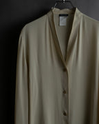 "GIORGIO ARMANI" Ivory color no collar silk shirt