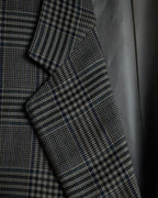 "HERMES" 90’s belvest silk wool linen peak lapel tailored jacket