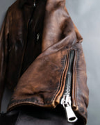 "ASH" 100% genuine leather gradient riders jacket