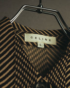 “CELINE” 90’s-00’s Chevron patterned long shirt dress
