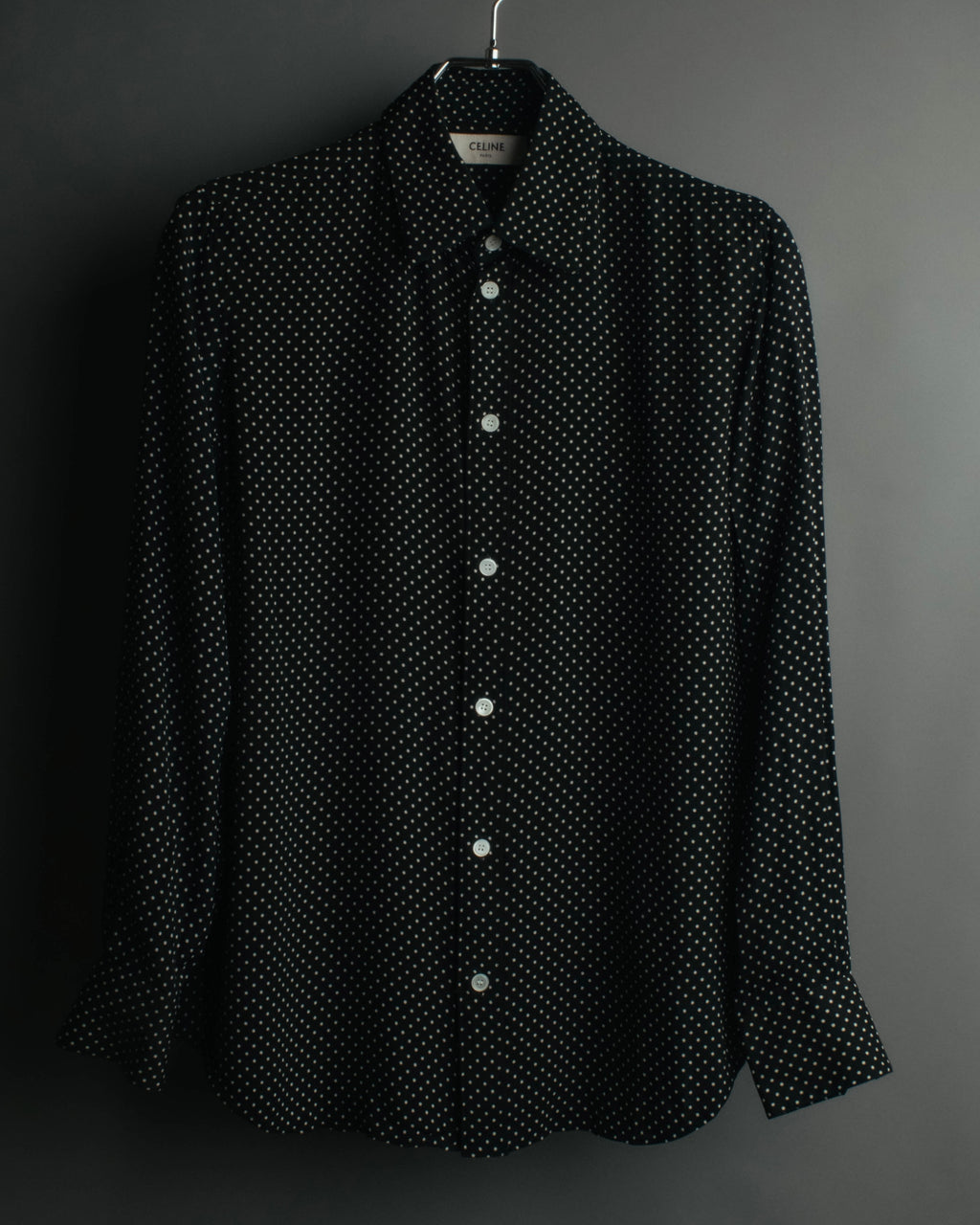 "CELINE" 2010's-2020's Polka dot viscose long sleeve shirt