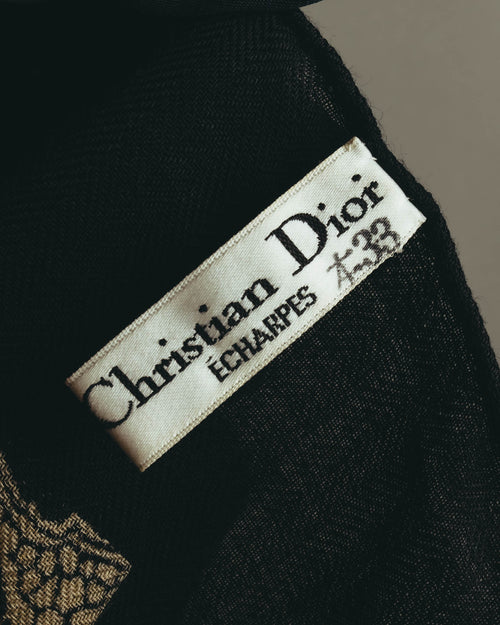 "Christian Dior" 80's-90's Floral paisley patterned large scarf