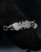"Salvatore Ferragamo" silver gangini logo chain bracelet