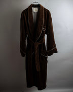 "CELINE" Piping design velour long gown coat