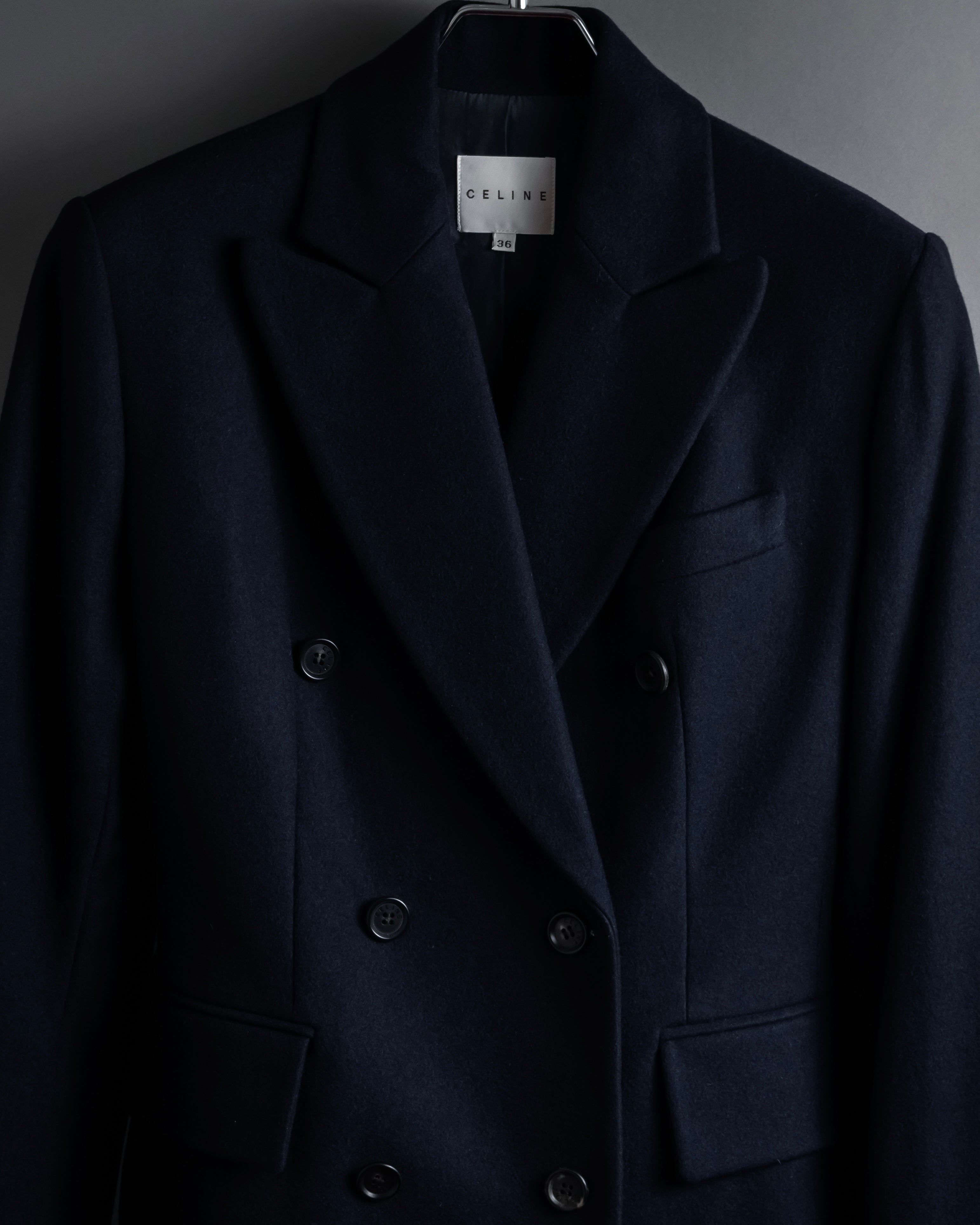 "CELINE" 90’s Sculpted double-breasted peak lapel tailored jacket