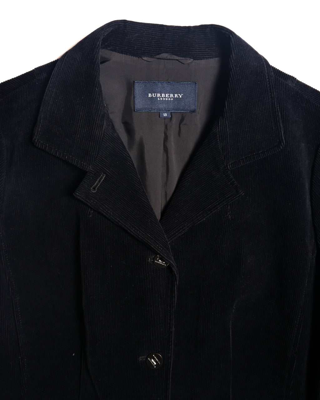 BURBERRY/ Slim Fit Single Breasted Corduroy Set Up Black