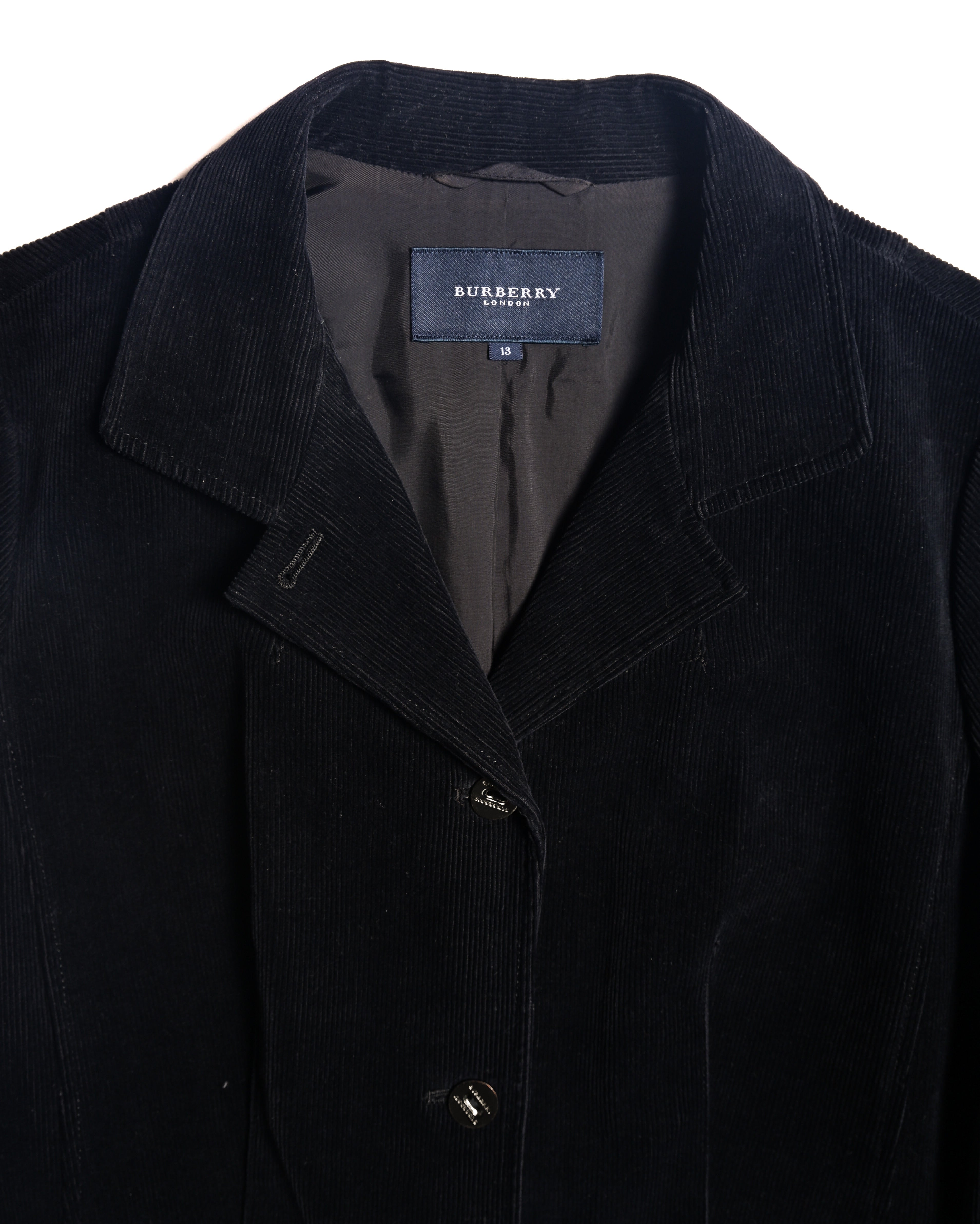 BURBERRY/ Slim Fit Single Breasted Corduroy Set Up Black