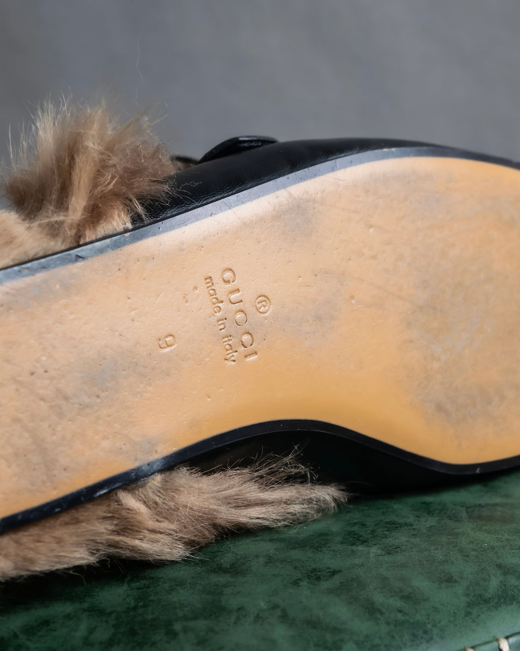 "GUCCI" GG logo design princetown loafers