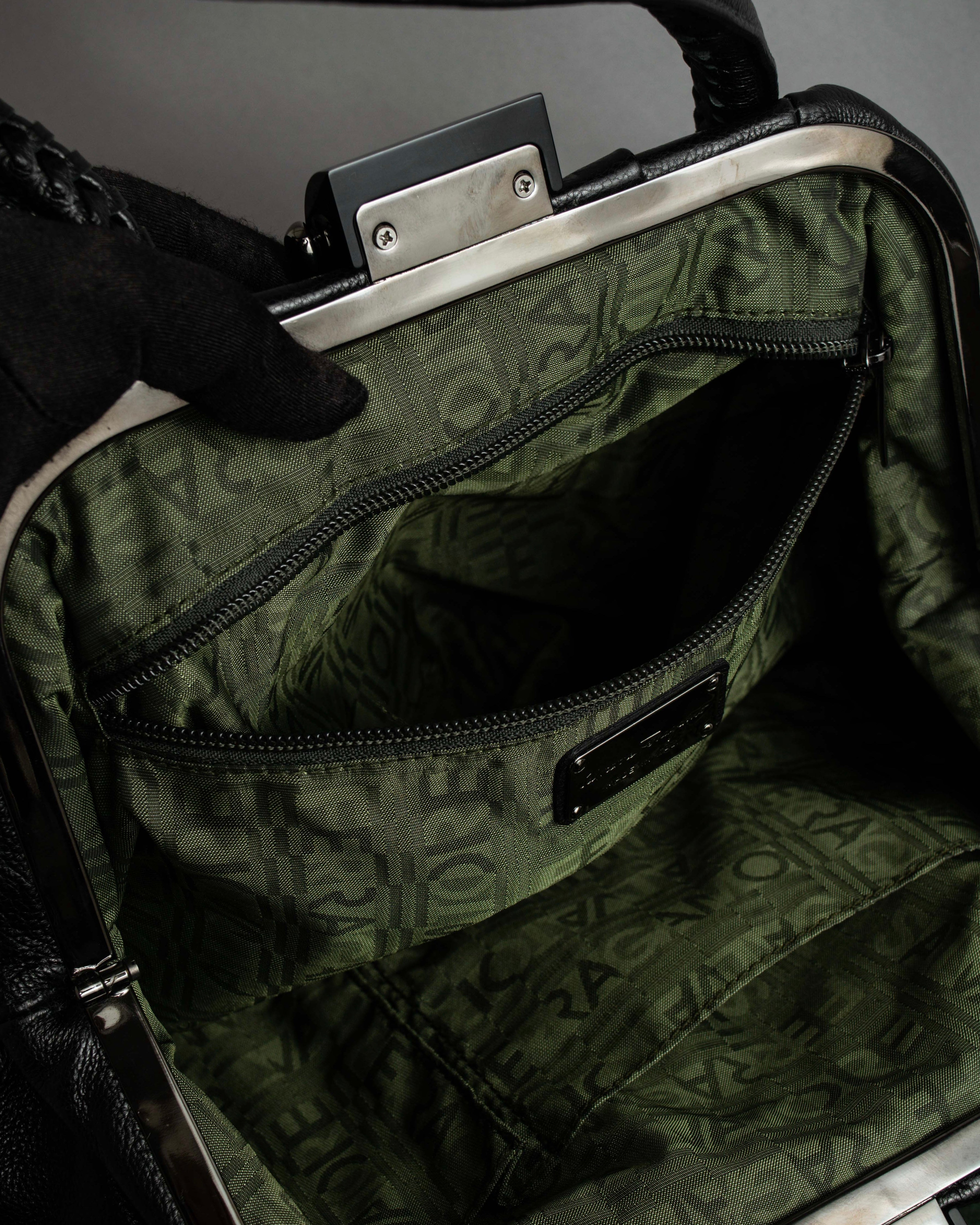 "Salvatore Ferragamo" Draping design lace-up detail leather bag