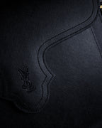 "YVES SAINT LAURENT" Cassandra logo engraved flap design leather bag