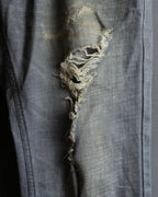 "Dolce &amp; Gabbana"Faded design gray denim pants