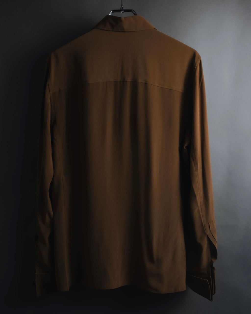 "SAINT LAURENT" 2021AW silk crepe de chine french-cuff shirt