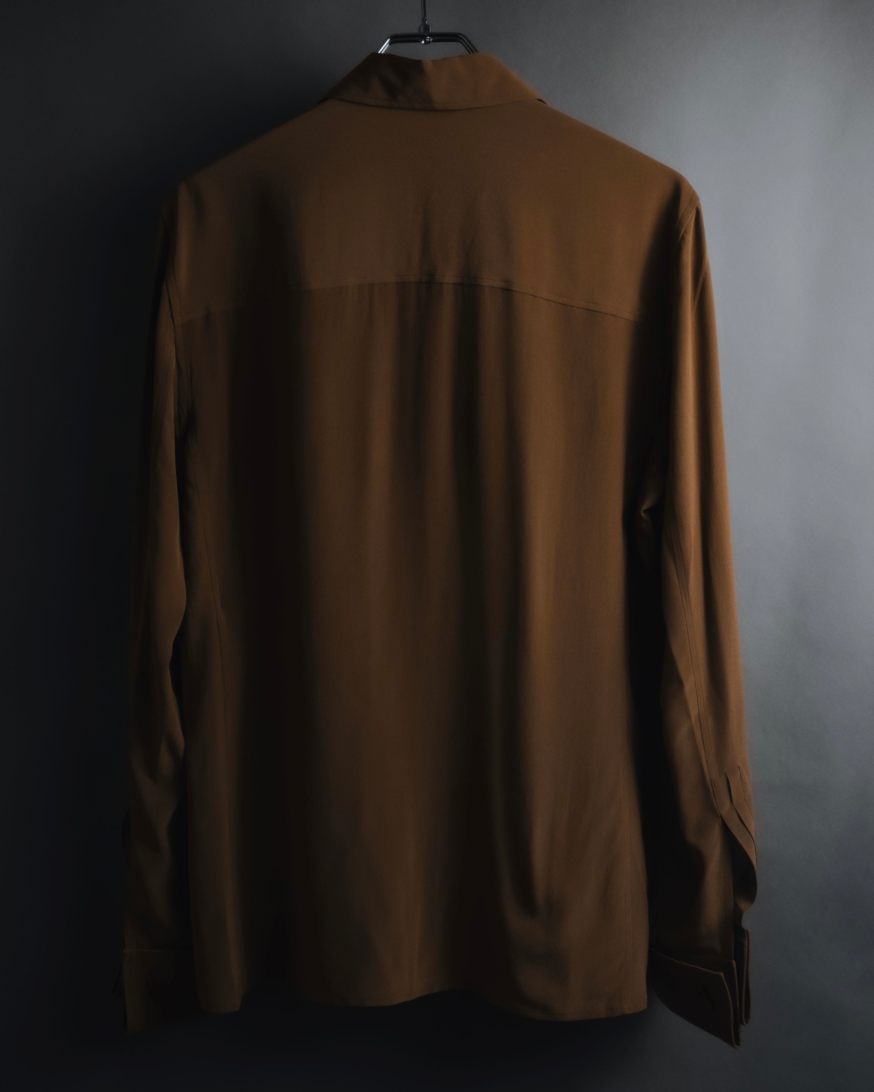 "SAINT LAURENT" 2021AW silk crepe de chine french-cuff shirt