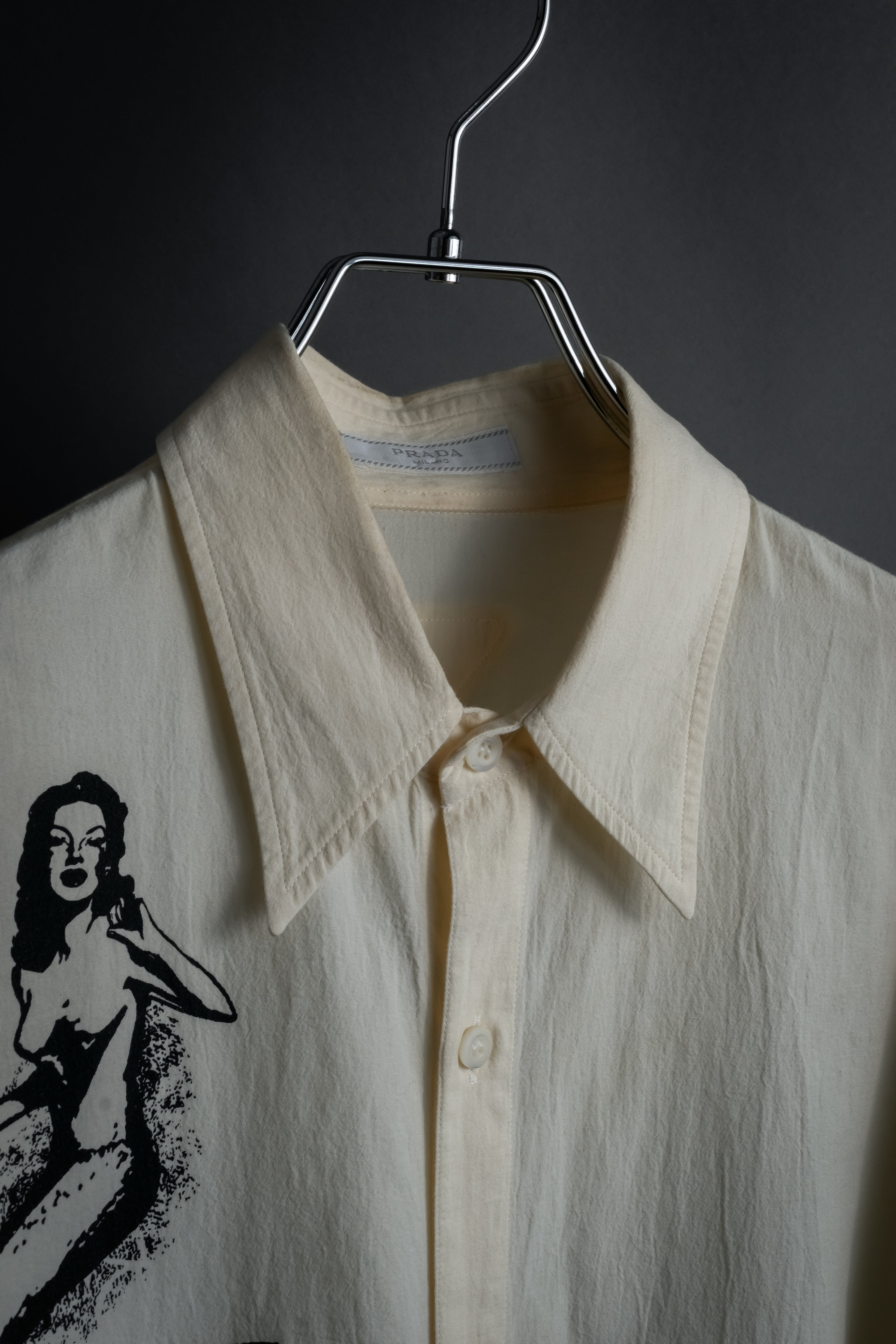 "PRADA" 22SS Sea fable motif print oversized shirt