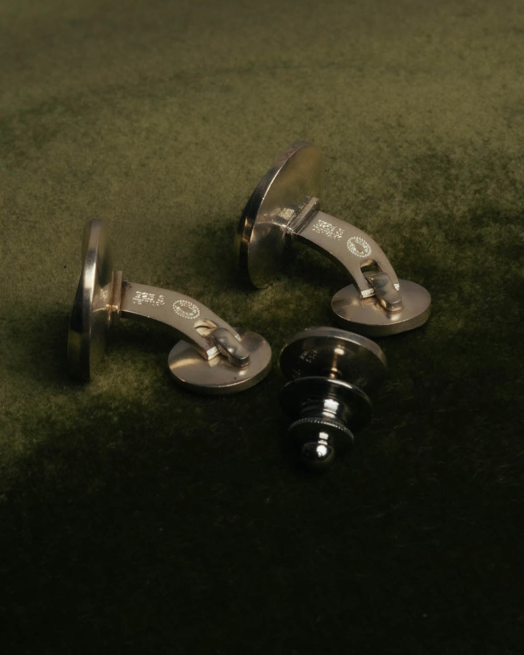 “Georg Jensen” 70’s Sterling silver round cufflinks