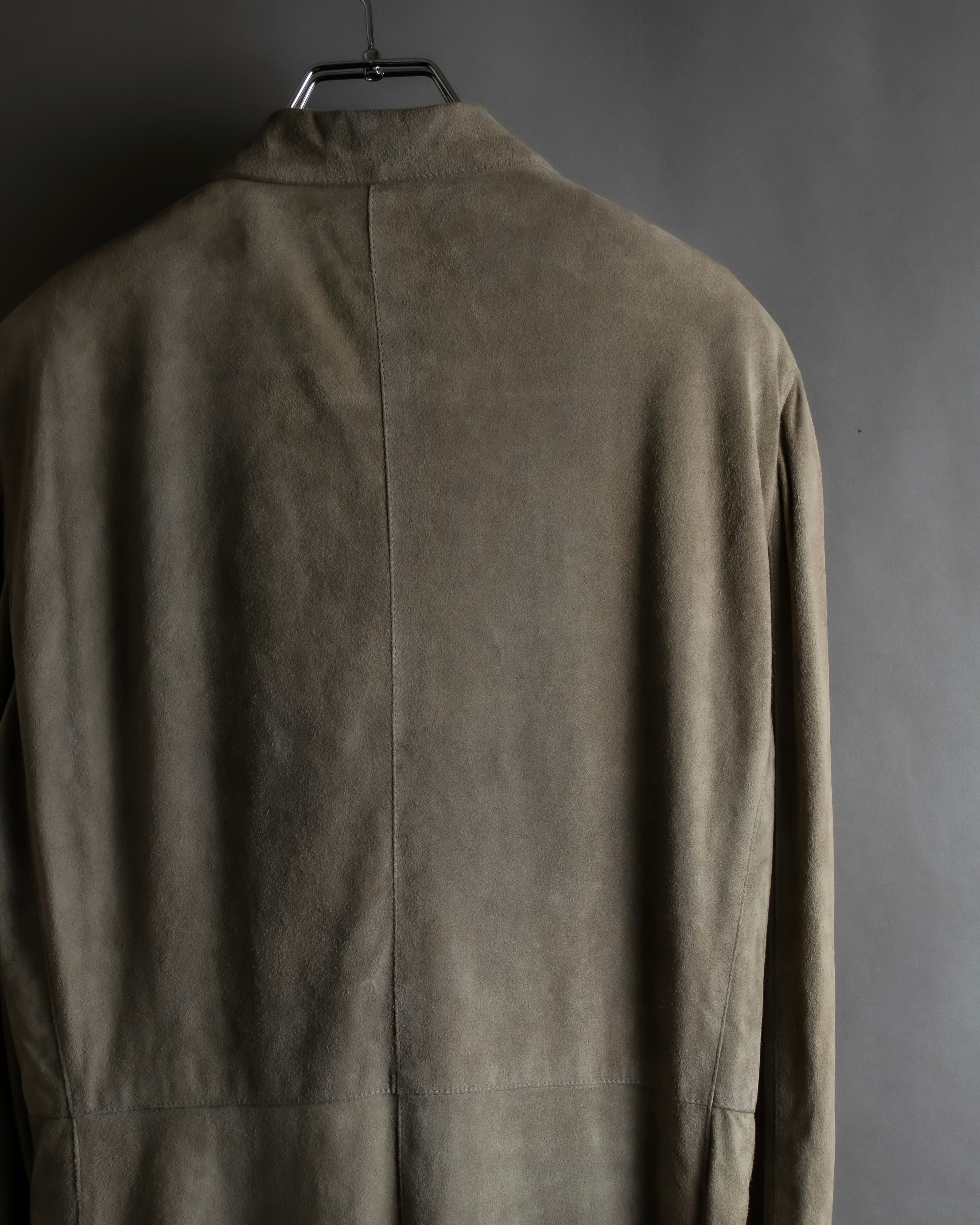 "GIORGIO ARMANI" Brushed shades suede leather long coat