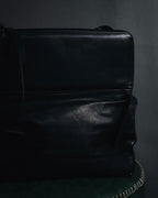 –SPECIAL– "ANN DEMEULEMEESTER" 2010-2013 Transformable roll-top vitello leather bag