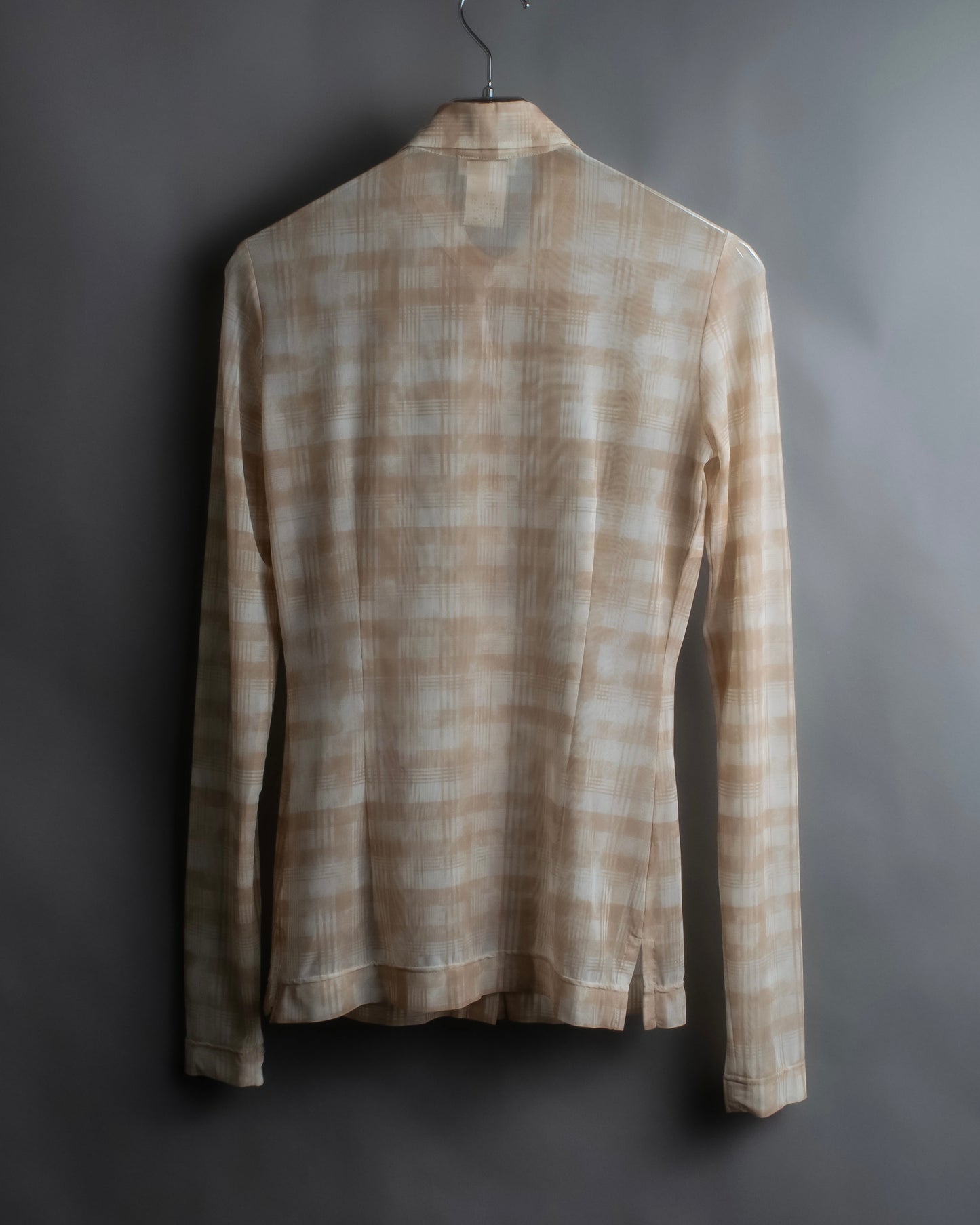 "DRIES VAN NOTTEN" Check pattern sheer shirt &amp; sleeveless tops