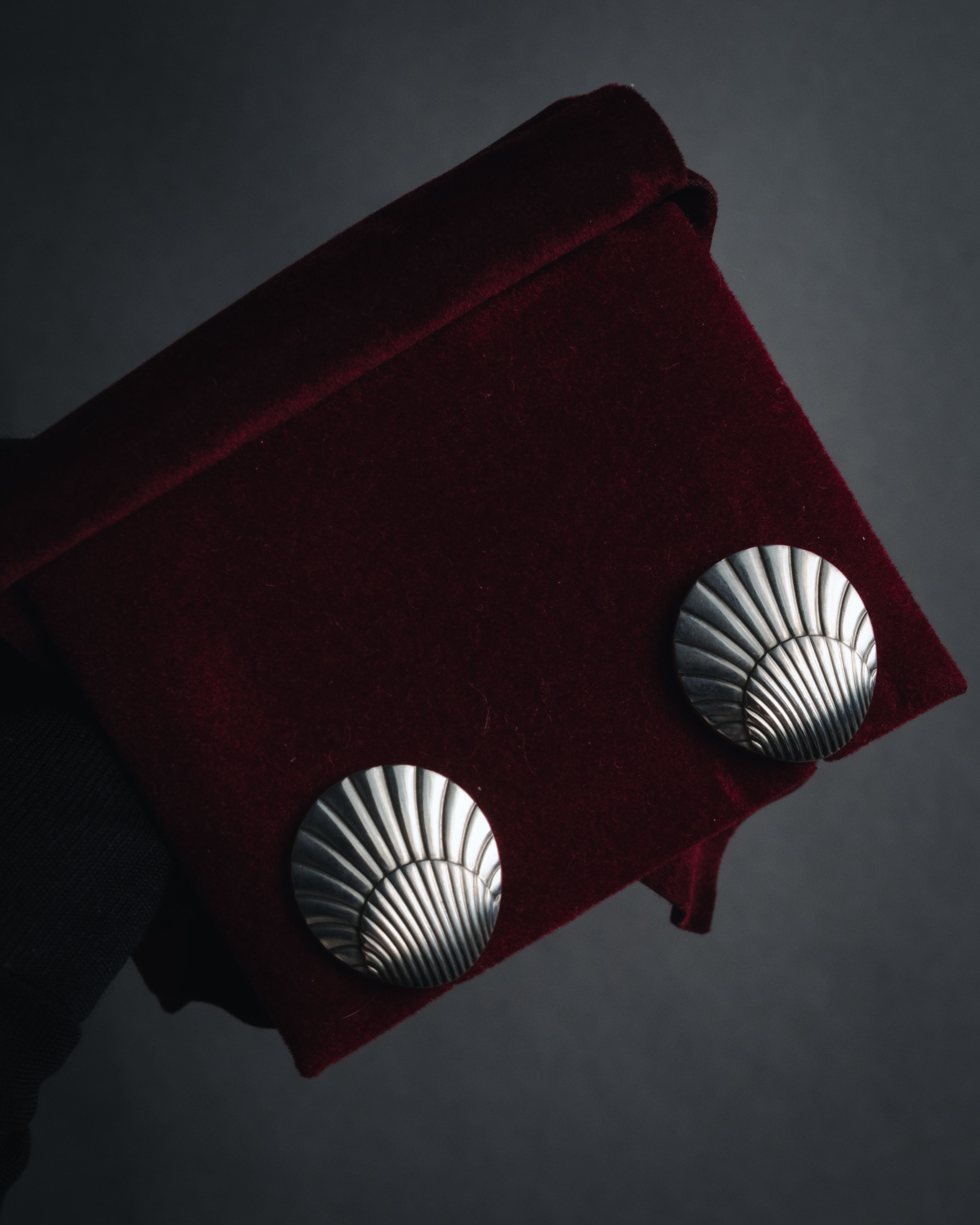 "Georg Jensen" Late 80s - Early 90s sculptural shell motif cufflinks