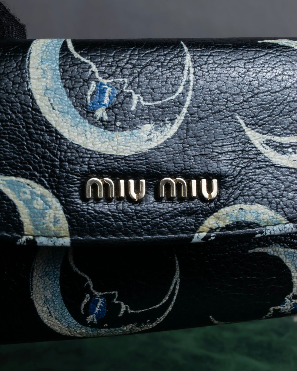 "MIU MIU" Crescent moon print compact wallet