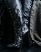 "TOM FORD" Fringe detail western long boots