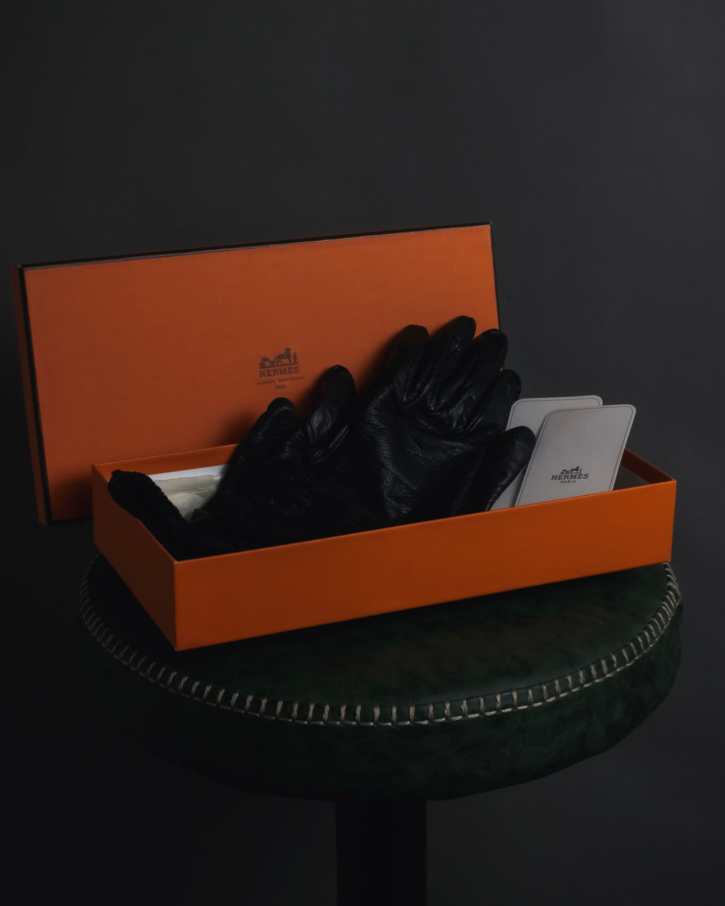 -SPECIAL- "HERMES" 90's Astrakhan combination leather gloves