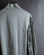 "LOEWE" Balloon sleeve striped high neck shirt