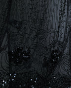 "RRL Ralph Lauren" Sequined beaded plant motif tulle sleeveless dress