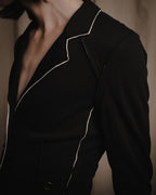 "Donna Karan" Contrast piped tailored jacket