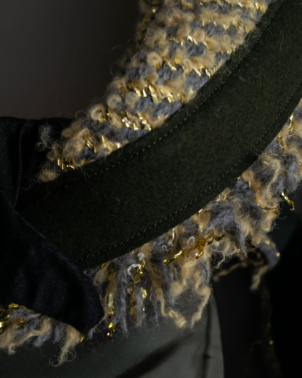 "sacai" Asymmetrical design double zipper tweed vest