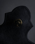 "YVES SAINT LAURENT" Cassandra logo engraved flap design leather bag