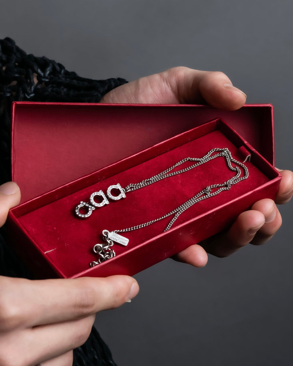 "Salvatore Ferragamo" Gancini pendant silver necklace