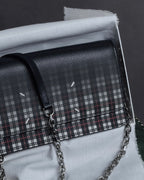 "MAISON MARGIELA" Check pattern gradient design chain shoulder leather wallet bag