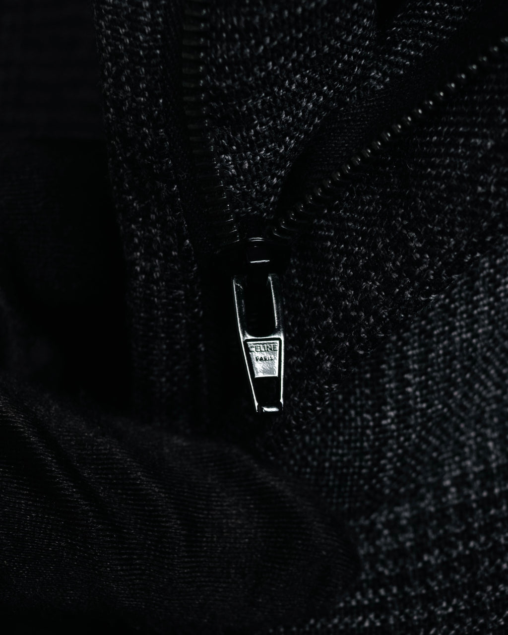 “CELINE” Post-2018 Glen check wool tailored trousers