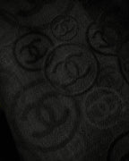 "CHANEL" Logo engraved design cashmere super large stole